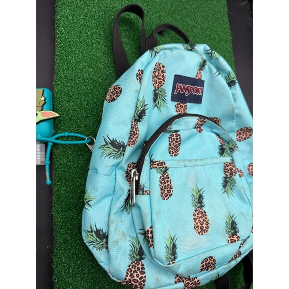 Jansport Half Pint Mini Backpack Blue Pineapple Print - Picture 4 of 9